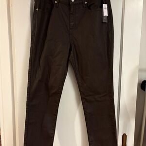 Banana Republic High-Rise Coated Slim Fit Denim - Dark Brown